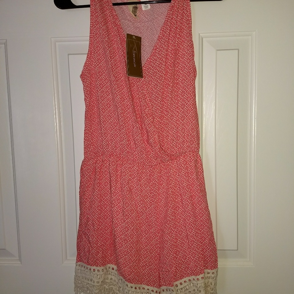 NWT Orange and White Romper